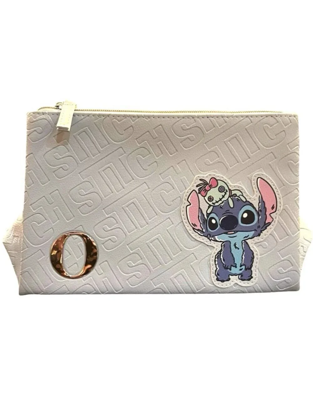 Primark Stitch Scrump Initial O Cosmetic Makeup Bag Travel Jewelry Pouch NWT